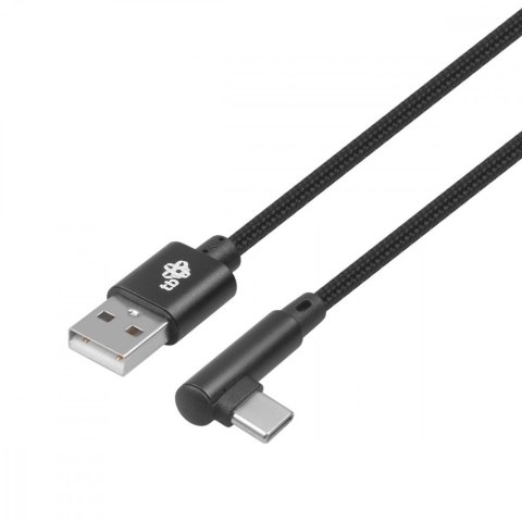 Kabel USB-USB C 1.5m kątowy, czarny sznurek Kabel USB-USB C 1.5m kątowy, czarny sznurek