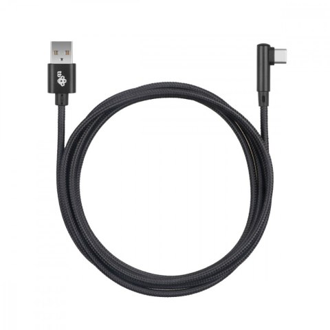 Kabel USB-USB C 1.5m kątowy, czarny sznurek Kabel USB-USB C 1.5m kątowy, czarny sznurek