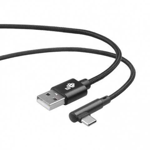 Kabel USB-USB C 1.5m kątowy, czarny sznurek Kabel USB-USB C 1.5m kątowy, czarny sznurek