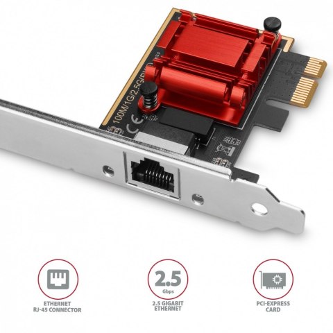 PCEE-G25 Karta sieciowa PCIe 1 x 2.5 Gigabit Ethernet port RJ-45 Realtek, PXE, SP & LP PCEE-G25 Karta sieciowa PCIe 1 x 2.5 Gigabit Ethernet port RJ-45 Realtek, PXE, SP & LP