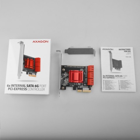 PCES-SA6 Kontroler PCIe 6x wewnętrzny port SATA 6G, ASM1166, SP & LP PCES-SA6 Kontroler PCIe 6x wewnętrzny port SATA 6G, ASM1166, SP & LP