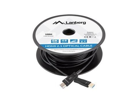 Kabel HDMI M/M v2.1 100M 8K czarny optyczny AOC Kabel HDMI M/M v2.1 100M 8K czarny optyczny AOC
