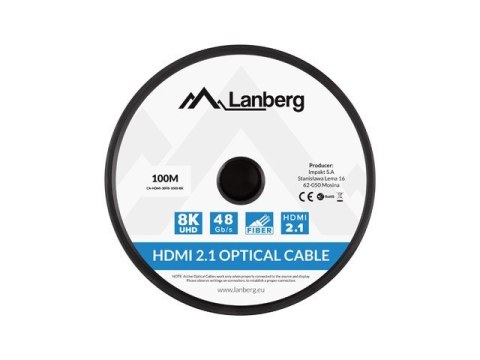 Kabel HDMI M/M v2.1 100M 8K czarny optyczny AOC Kabel HDMI M/M v2.1 100M 8K czarny optyczny AOC