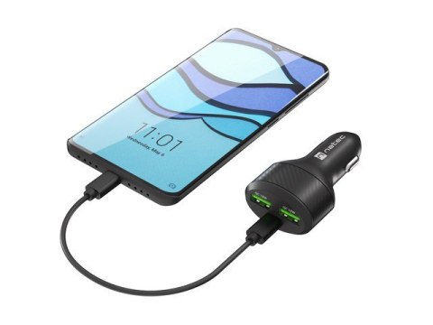 Ładowarka samochodowa Coney 2x USB 1x USB-C QC 3.0 Power Delivery 84W Czarna Ładowarka samochodowa Coney 2x USB 1x USB-C QC 3.0 Power Delivery 84W Czarna
