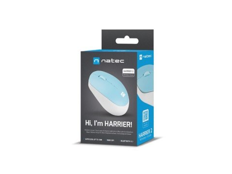 Mysz bezprzewodowa Harrier 2 Bluetooth 5.1 biało-niebieska Mysz bezprzewodowa Harrier 2 Bluetooth 5.1 biało-niebieska