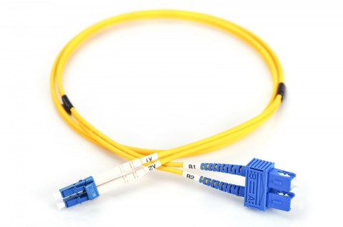 Patch cord światłowodowy FO LC/SC, duplex, SM 9/125, OS2, LSOH, 1m, żółty Patch cord światłowodowy FO LC/SC, duplex, SM 9/125, OS2, LSOH, 1m, żółty