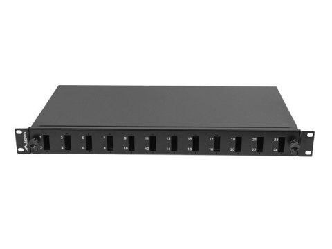Przełącznica światłowodowa 12XSC duplex/12XLC QUAD rack 19 1U czarna + akcesoria Przełącznica światłowodowa 12XSC duplex/12XLC QUAD rack 19 1U czarna + akcesoria