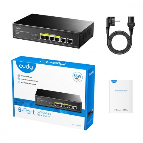 Przełącznik FS1006P 6xFE (4xPoE+) 65W Przełącznik FS1006P 6xFE (4xPoE+) 65W
