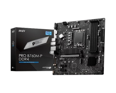 Płyta główna PRO B760M-P DDR4 s1700 4DDR4 DP/HDMI 2M.2 mATX Płyta główna PRO B760M-P DDR4 s1700 4DDR4 DP/HDMI 2M.2 mATX