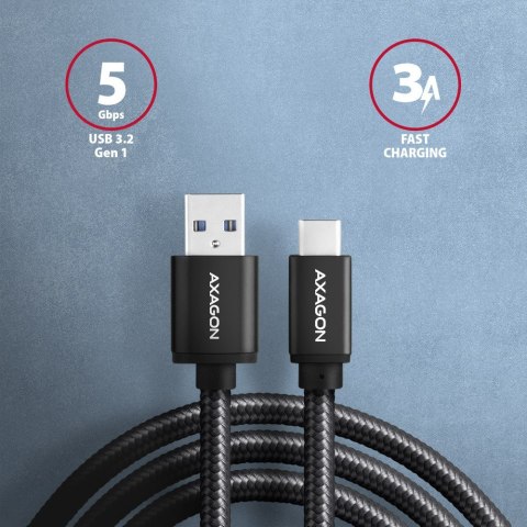 BUCM3-AM15AB Kabel USB-C - USB-A, 1.5m, USB 3.2 Gen 1 3A, ALU, oplot, czarny BUCM3-AM15AB Kabel USB-C - USB-A, 1.5m, USB 3.2 Gen 1 3A, ALU, oplot, czarny