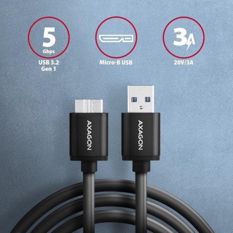BUMM3-AM10AB Kabel Micro-B USB USB-A 3.2 Gen 1, 1m, 3A, ALU, PVC Czarny BUMM3-AM10AB Kabel Micro-B USB USB-A 3.2 Gen 1, 1m, 3A, ALU, PVC Czarny