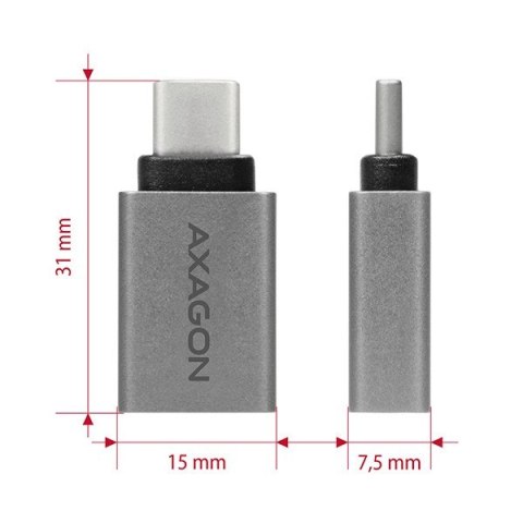 RUCM-AFA Redukcja, USB 3.1 Type-C męska -> Type-A żeńska ALU RUCM-AFA Redukcja, USB 3.1 Type-C męska -> Type-A żeńska ALU