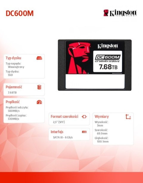 Dysk SSD DC600M 7680GB Dysk SSD DC600M 7680GB