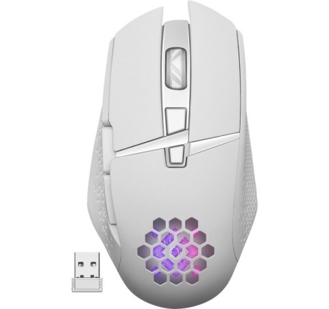 Mysz gamingowa bezprzewodowa Glory GM-514 RGB 7P 1200/2400/3200 DPI biała Mysz gamingowa bezprzewodowa Glory GM-514 RGB 7P 1200/2400/3200 DPI biała