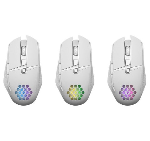 Mysz gamingowa bezprzewodowa Glory GM-514 RGB 7P 1200/2400/3200 DPI biała Mysz gamingowa bezprzewodowa Glory GM-514 RGB 7P 1200/2400/3200 DPI biała