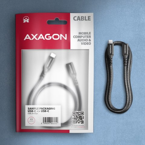 BUCM32-CF15AB Kabel przedłużacz Gen2 USB-C - USB-C 1.5m, 5A, 20Gbps, PD 240W, oplot, czarny
