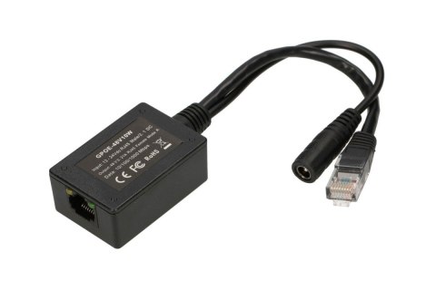Inwerter PoE 1 portowy wejście 1x1000MB/s RJ45/Jack 10-30V, wyjście 48V Inwerter PoE 1 portowy wejście 1x1000MB/s RJ45/Jack 10-30V, wyjście 48V