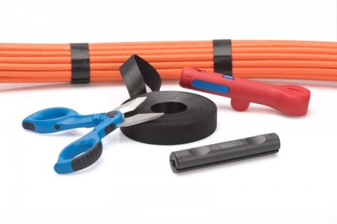 Taśma rzepowa do okablowania strukturalnego, szerokość 20 mm, rolka 10 m, Czarna Taśma rzepowa do okablowania strukturalnego, szerokość 20 mm, rolka 10 m, Czarna