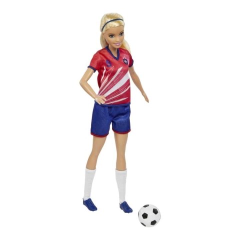 Lalka Barbie Piłkarka czerwona koszulka Lalka Barbie Piłkarka czerwona koszulka