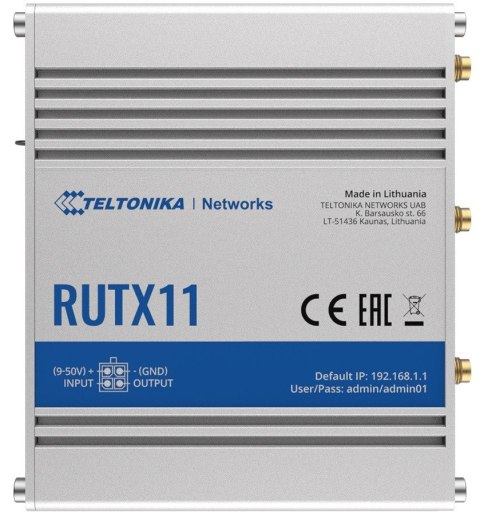 Router LTE RUTX11(Cat 6), WiFi, BLE, GNSS, Ethernet Router LTE RUTX11(Cat 6), WiFi, BLE, GNSS, Ethernet