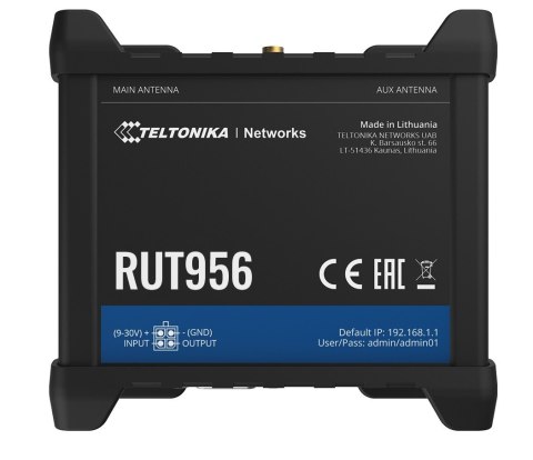 Router LTE RUT956 (Cat 4), 2G, GNSS, WiFi Router LTE RUT956 (Cat 4), 2G, GNSS, WiFi