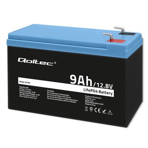 Akumulator LiFePO4 Litowo-Żelazowo-Fforanowy | 12.8V | 9Ah | 115.2Wh | BMS