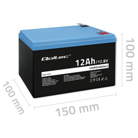 Akumulator LiFePO4 Litowo-Żelazowo-Fosforanowy | 12.8V | 12Ah | 153.6Wh | BMS