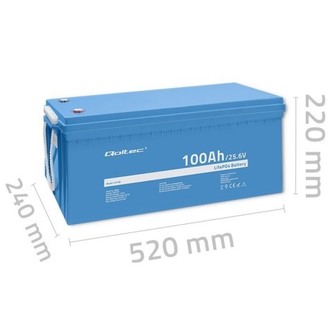 Akumulator LiFePO4 Litowo-Żelazowo-Fosforanowy | 25.6V | 100Ah | 2560Wh | BMS