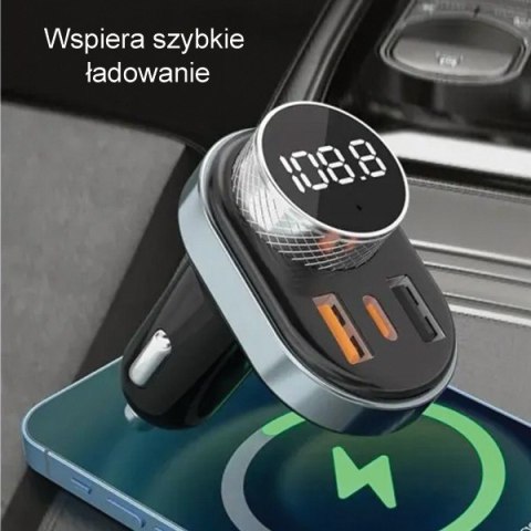 Zestaw głośnomówiący C-843 MP3 1xUSB+1xUSB-C z transmiterem Zestaw głośnomówiący C-843 MP3 1xUSB+1xUSB-C z transmiterem