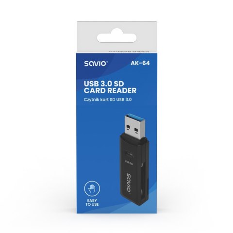 Czytnik kart SD, USB 3.0, 5 Gbps, AK-64 Czytnik kart SD, USB 3.0, 5 Gbps, AK-64
