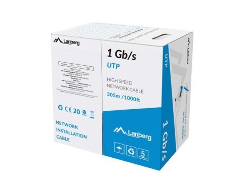 Kabel LAN UTP 1GB/S 305M drut CCA niebieski Kabel LAN UTP 1GB/S 305M drut CCA niebieski