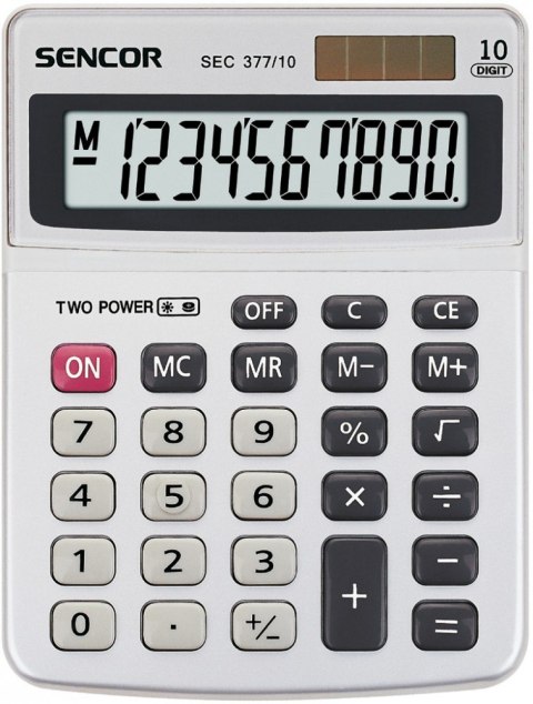 Kalkulator biurkowy SEC 377/10 duży 10 cyfrowy wyświetlacz LCD Kalkulator biurkowy SEC 377/10 duży 10 cyfrowy wyświetlacz LCD
