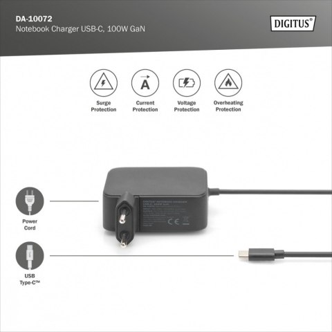 Ładowarka sieciowa zasilacz 1x USB-C PD 3.0 max. 100W GaN zintegrowany kabel 1,2m Czarna Ładowarka sieciowa zasilacz 1x USB-C PD 3.0 max. 100W GaN zintegrowany kabel 1,2m Czarna