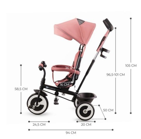 Rowerek trójkołowy ASTON ROSE PINK