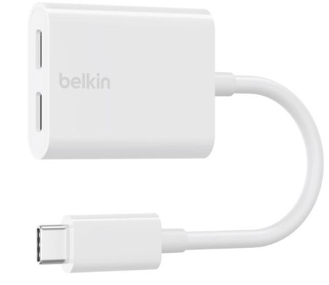 Adapter Dual USB-C Audio + Charge Rockstar białe Adapter Dual USB-C Audio + Charge Rockstar białe