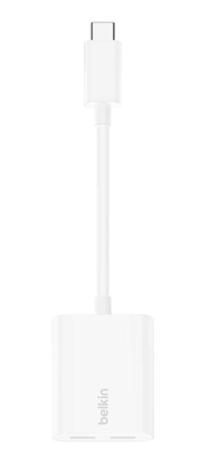 Adapter Dual USB-C Audio + Charge Rockstar białe Adapter Dual USB-C Audio + Charge Rockstar białe