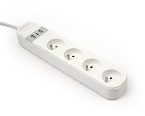 Inteligentna listwa zasilająca Tuya 4xFR 2xUSB-A 1xUSB-C Biała Inteligentna listwa zasilająca Tuya 4xFR 2xUSB-A 1xUSB-C Biała