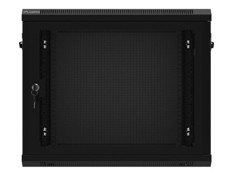 Szafa wisząca 19 cali 9U 600x450 drzwi perforowane (flat pack) czarna
