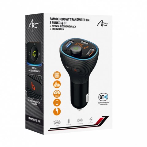 Transmiter samochodowy FM MP3 z funkcją BT, USB LCD FM-73 QC3.0 Transmiter samochodowy FM MP3 z funkcją BT, USB LCD FM-73 QC3.0