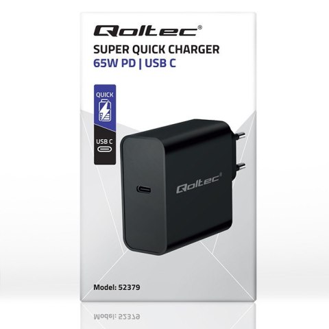 Ładowarka Super Quick PD | 1xUSB-C | 65W | 5-20V | 3-3.25A | Czarna Ładowarka Super Quick PD | 1xUSB-C | 65W | 5-20V | 3-3.25A | Czarna