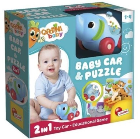 Samochodzik słoń i puzzle - Carotina Baby Samochodzik słoń i puzzle - Carotina Baby