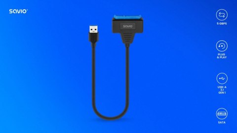 Adapter USB-C 3.1 Gen 1 (M) - SATA (F) do dysków 2.5 cala , AK-68