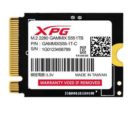 Dysk SSD XPG GAMMIX S55 1TB PCIe 4x4 5/3.7MB/s M2230 Dysk SSD XPG GAMMIX S55 1TB PCIe 4x4 5/3.7MB/s M2230