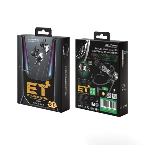Słuchawki przewodowe gamingowe ET-Y30 ET Series - jack 3.5mm Czarne Słuchawki przewodowe gamingowe ET-Y30 ET Series - jack 3.5mm Czarne