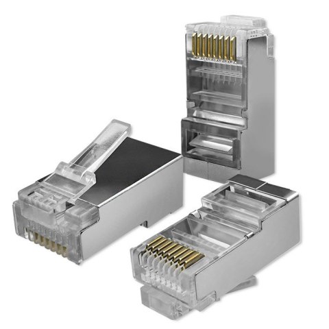 Wtyk złącze modularne RJ45 | CAT6 | FTP | Pozłacane styki | 100 sztuk Wtyk złącze modularne RJ45 | CAT6 | FTP | Pozłacane styki | 100 sztuk