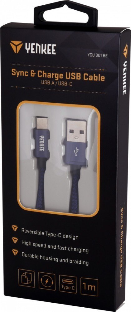 Kabel USB A 2.0 / USB C transfer danych 480Mb/s /3A Kabel USB A 2.0 / USB C transfer danych 480Mb/s /3A