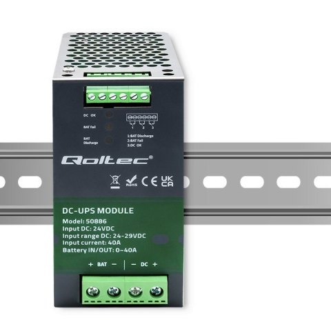 Moduł UPS DC na szynę DIN | 40A | 24V Moduł UPS DC na szynę DIN | 40A | 24V
