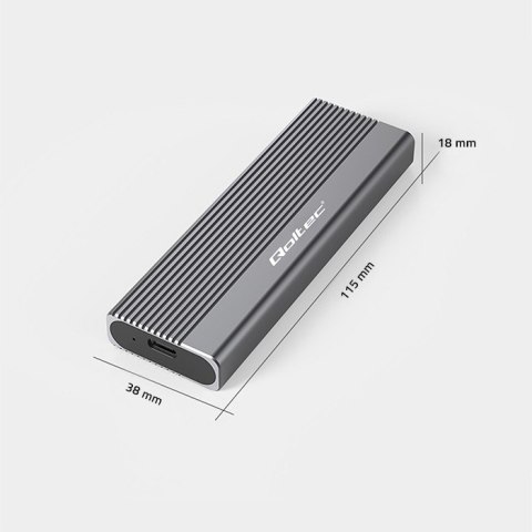 Obudowa | kieszeń na dysk SSD M.2 | SATA | NGFF | USB-C | Super speed 6Gb/s | 2TB | Szara Obudowa | kieszeń na dysk SSD M.2 | SATA | NGFF | USB-C | Super speed 6Gb/s | 2TB | Szara