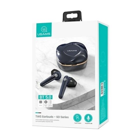Słuchawki Bluetooth TWS 5.0 SD Series niebieskie BHUSD02 Słuchawki Bluetooth TWS 5.0 SD Series niebieskie BHUSD02