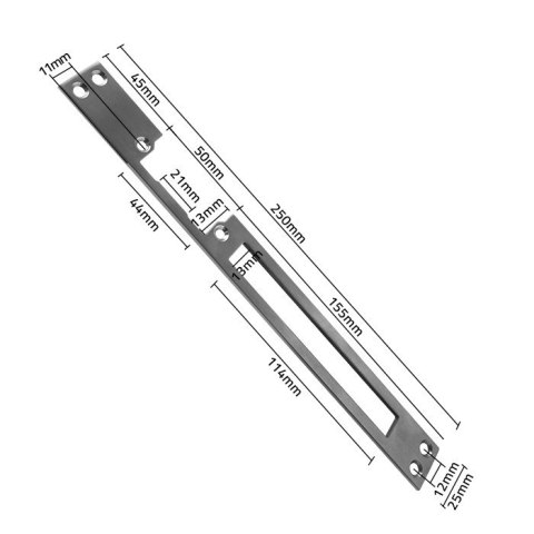 Dwustronny prosty szyld do elektrozaczepu | Blacha zaczepowa | 250mm | Stal nierdzewna Dwustronny prosty szyld do elektrozaczepu | Blacha zaczepowa | 250mm | Stal nierdzewna